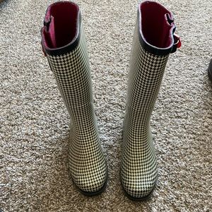 Worn rain boots